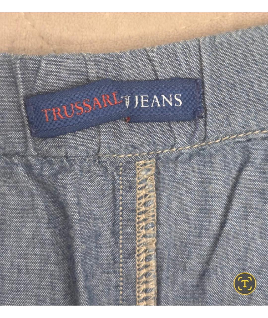 TRUSSARDI JEANS Синий хлопковый комбинезон, фото 3