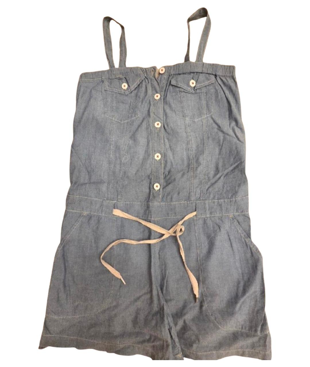 TRUSSARDI JEANS Синий хлопковый комбинезон, фото 1