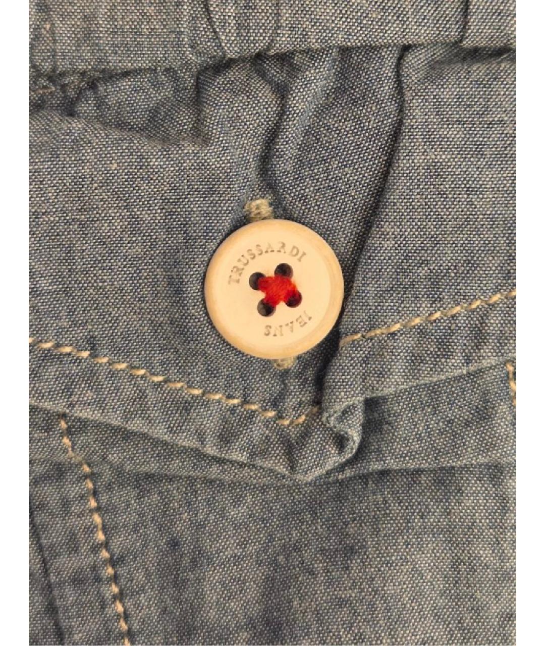 TRUSSARDI JEANS Синий хлопковый комбинезон, фото 2