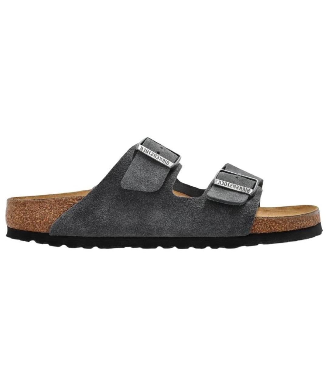 BIRKENSTOCK Серые замшевые сандалии, фото 1