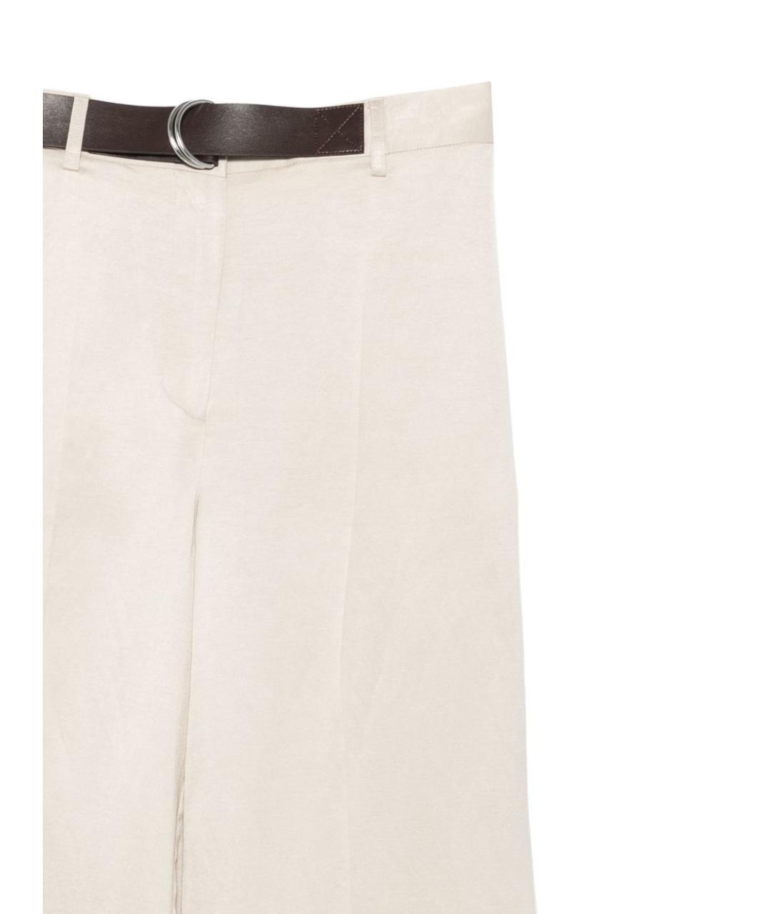 SEMICOUTURE Бежевые вискозные прямые брюки, фото 3