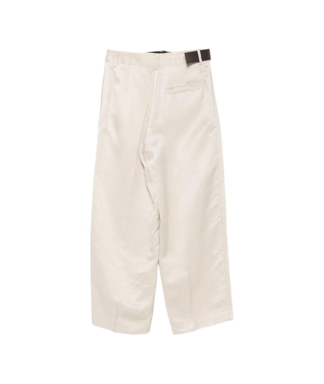 SEMICOUTURE Бежевые вискозные прямые брюки, фото 2