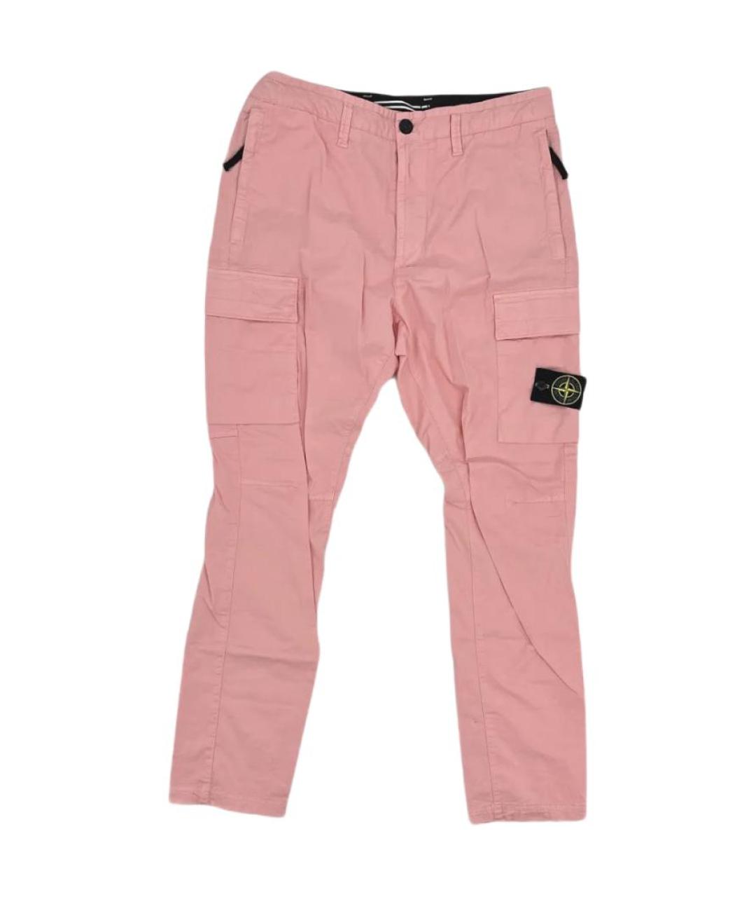 STONE ISLAND Розовые прямые брюки, фото 1