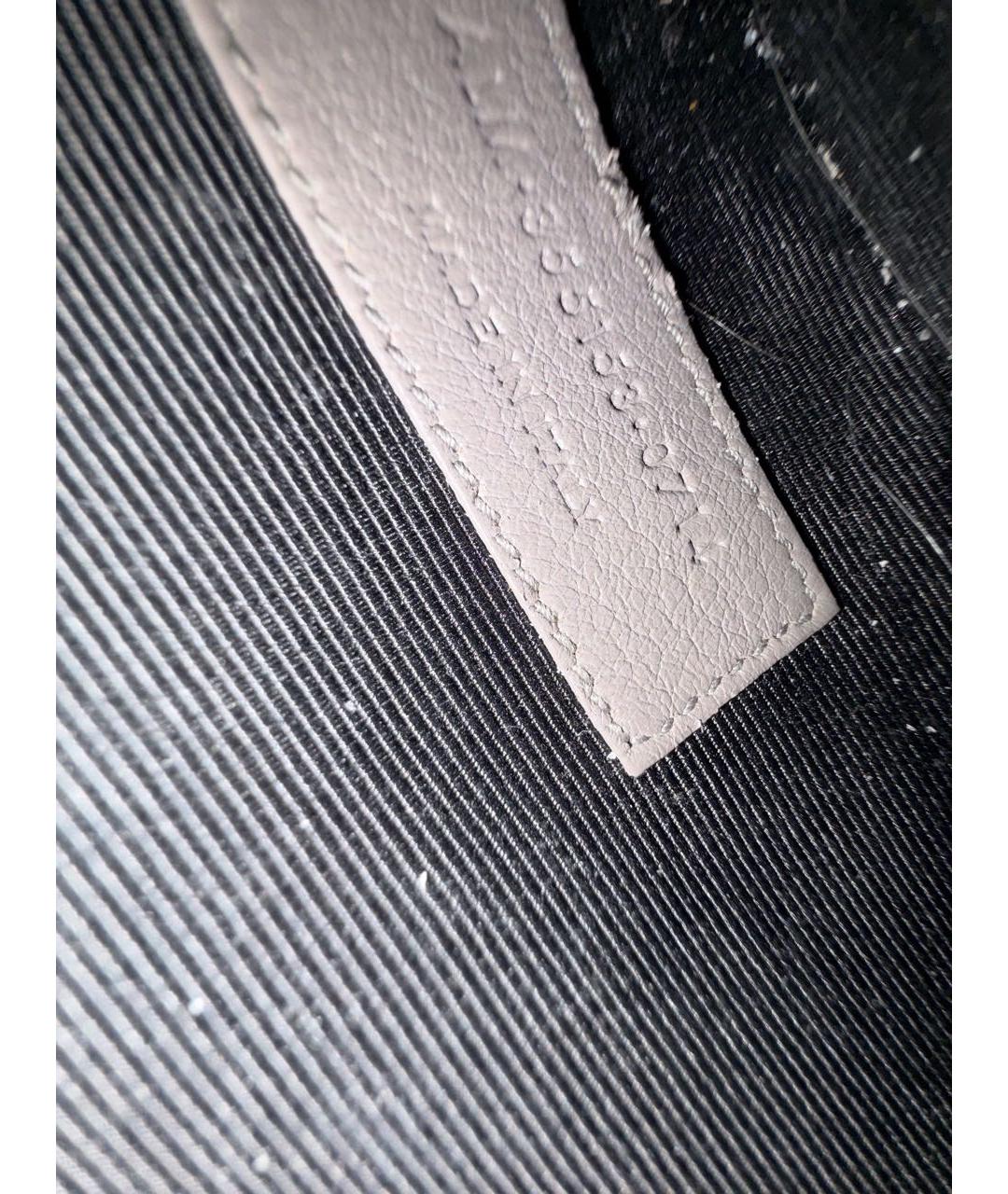 SAINT LAURENT Антрацитовая кожаная сумка с короткими ручками, фото 8