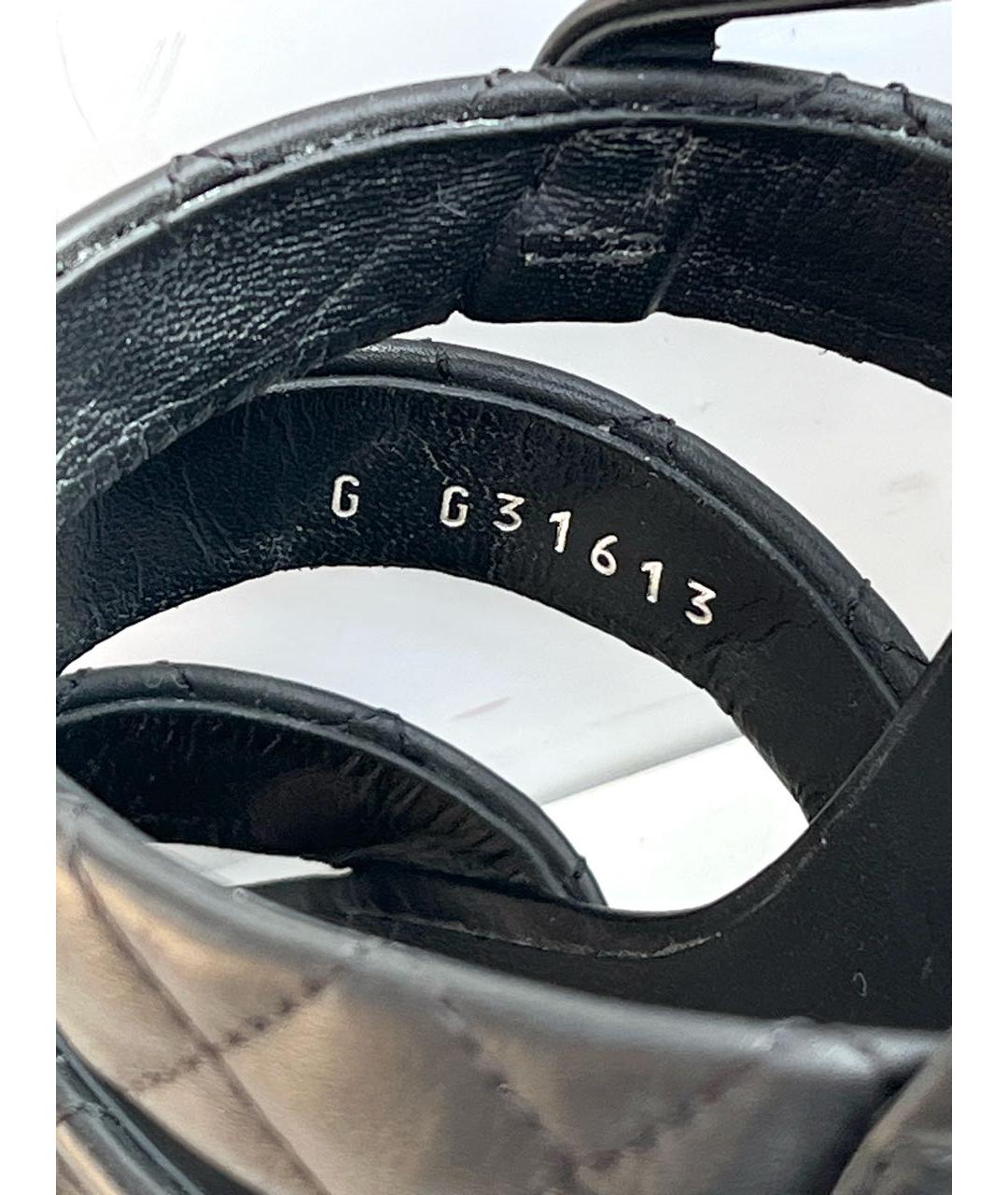 CHANEL Черные кожаные босоножки, фото 4