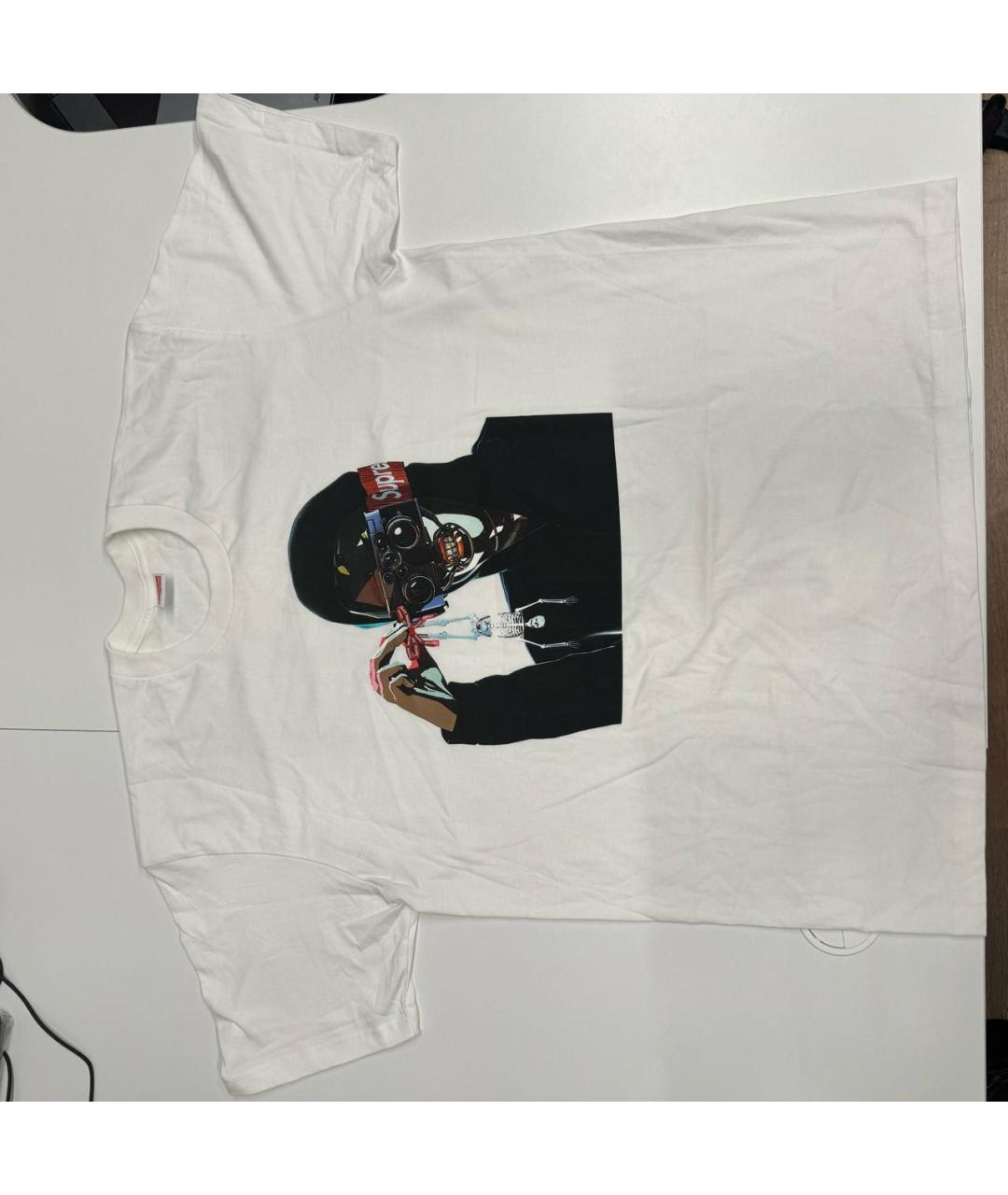 SUPREME Белая хлопковая футболка, фото 4