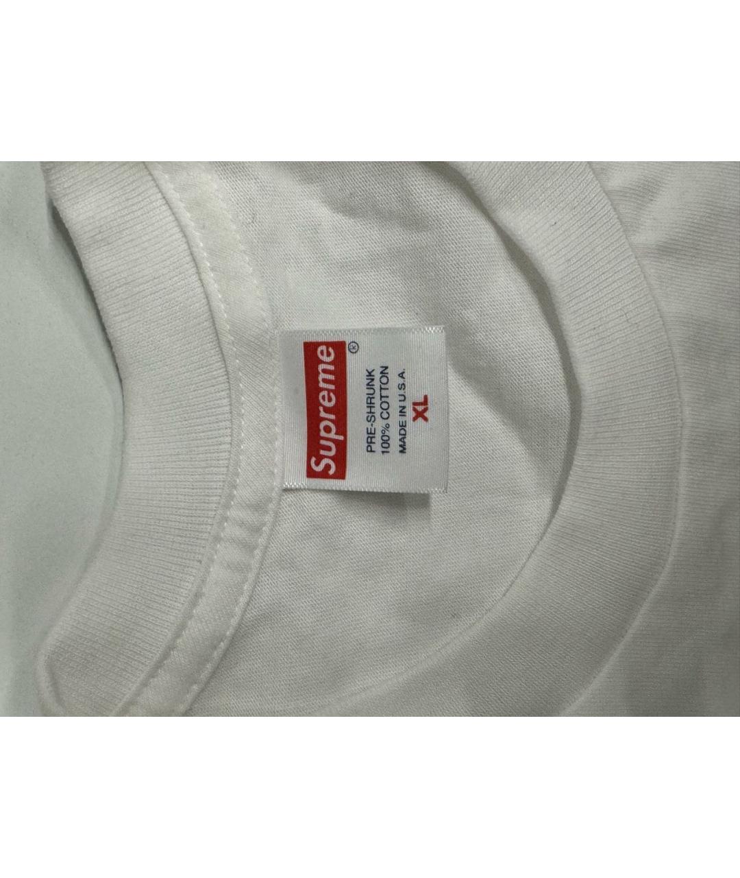 SUPREME Белая хлопковая футболка, фото 3