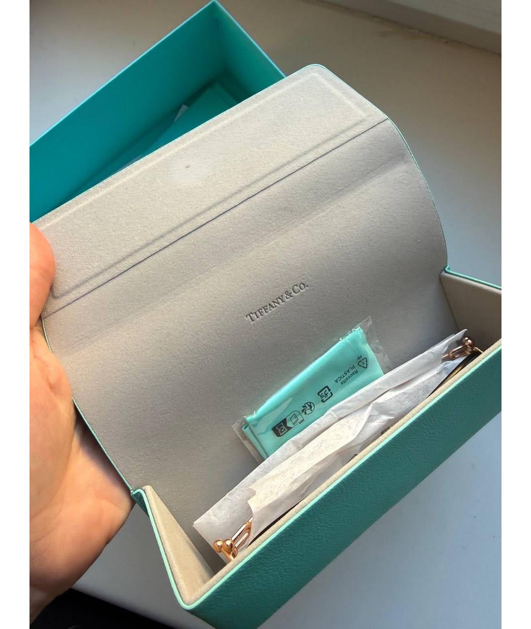 TIFFANY&CO Золотые металлические солнцезащитные очки, фото 5