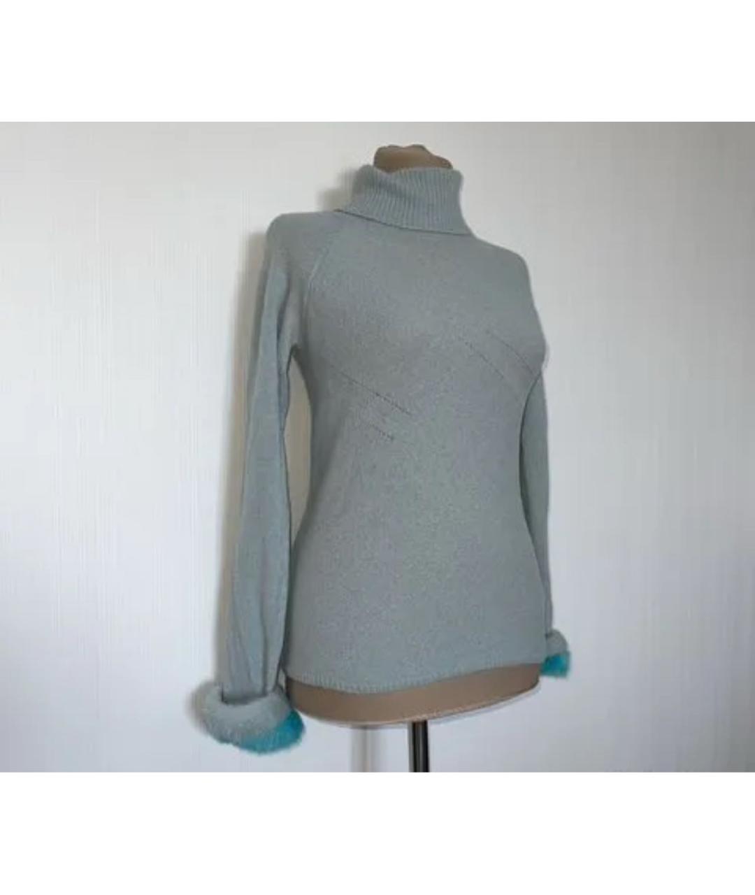 BLUMARINE Голубой шерстяной джемпер / свитер, фото 4
