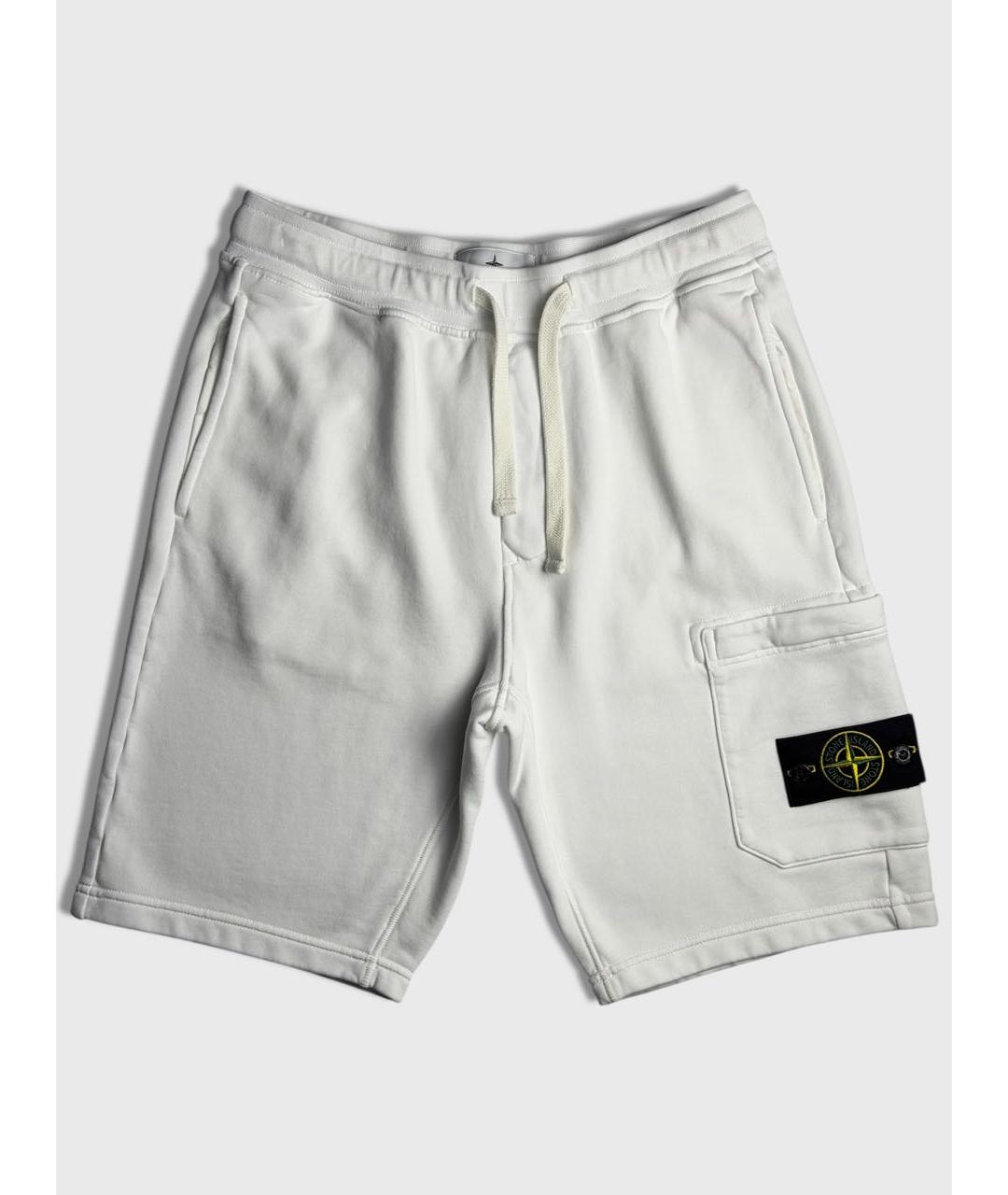 STONE ISLAND Белые хлопковые шорты, фото 6