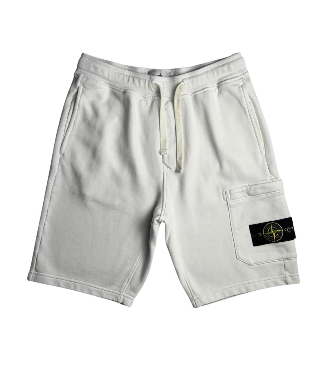 STONE ISLAND Белые хлопковые шорты, фото 1