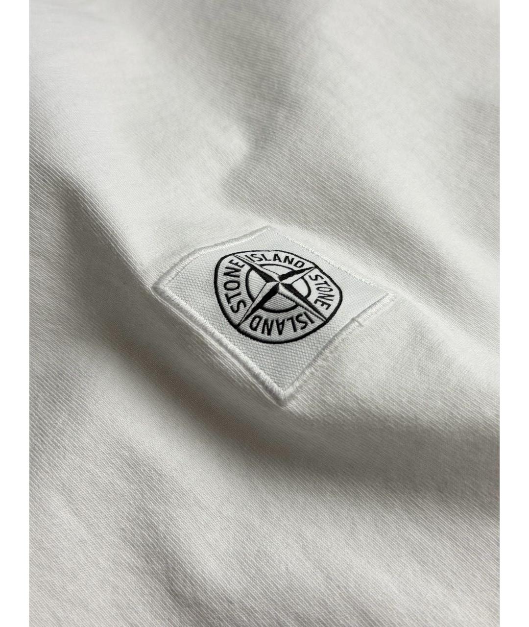 STONE ISLAND Белая хлопковая футболка, фото 4
