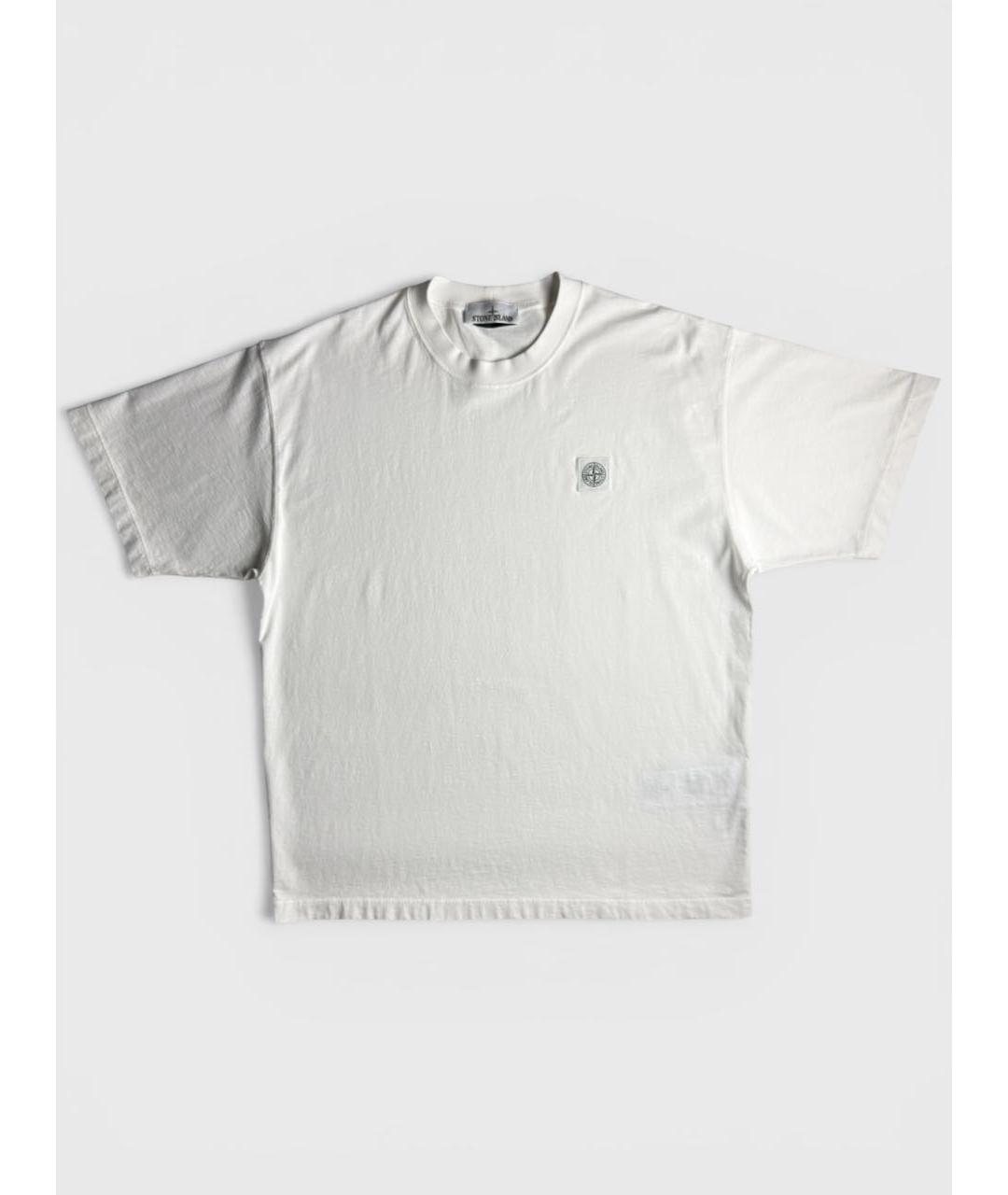 STONE ISLAND Белая хлопковая футболка, фото 6