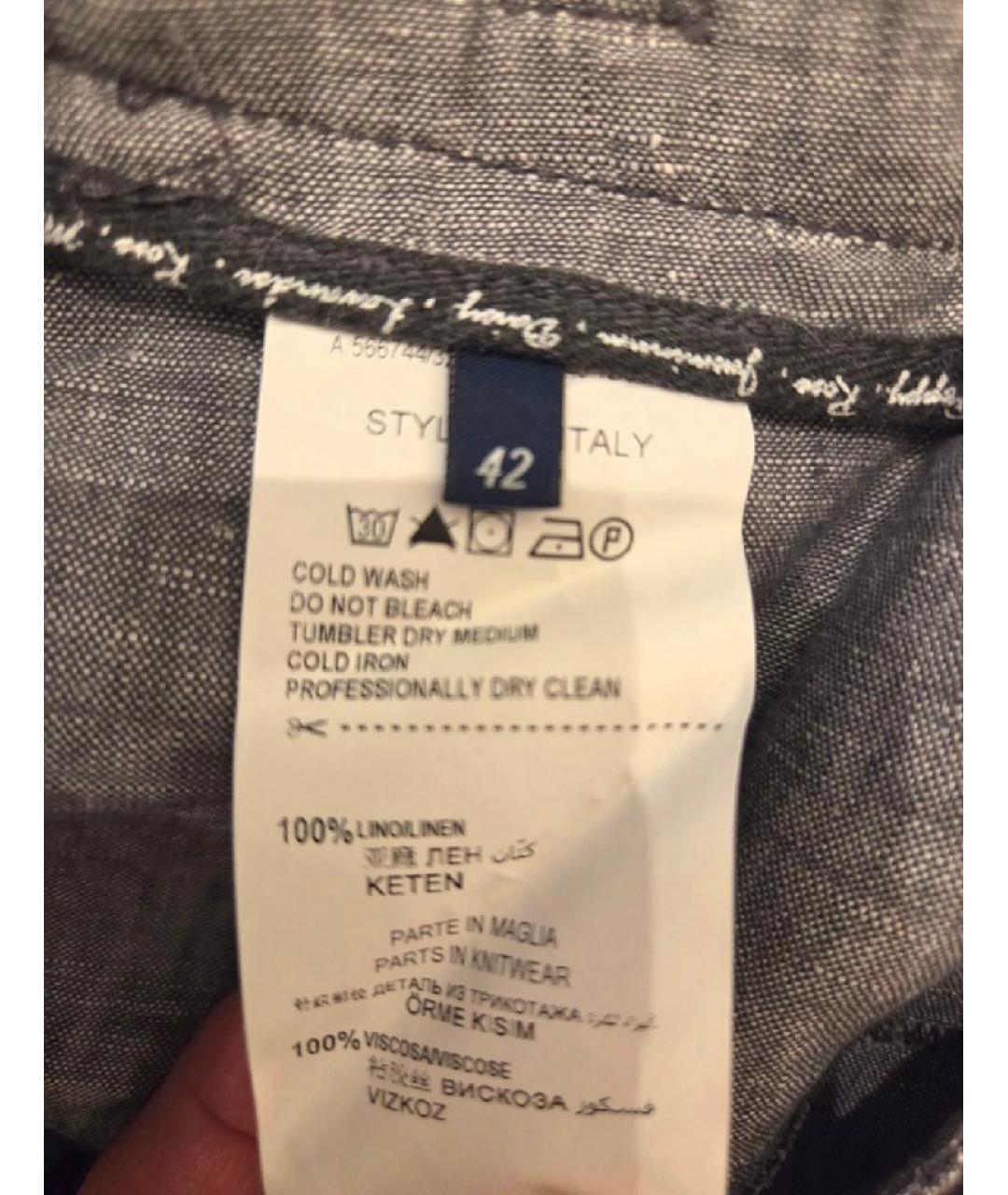 TRUSSARDI JEANS Серые льняные бриджи, фото 6