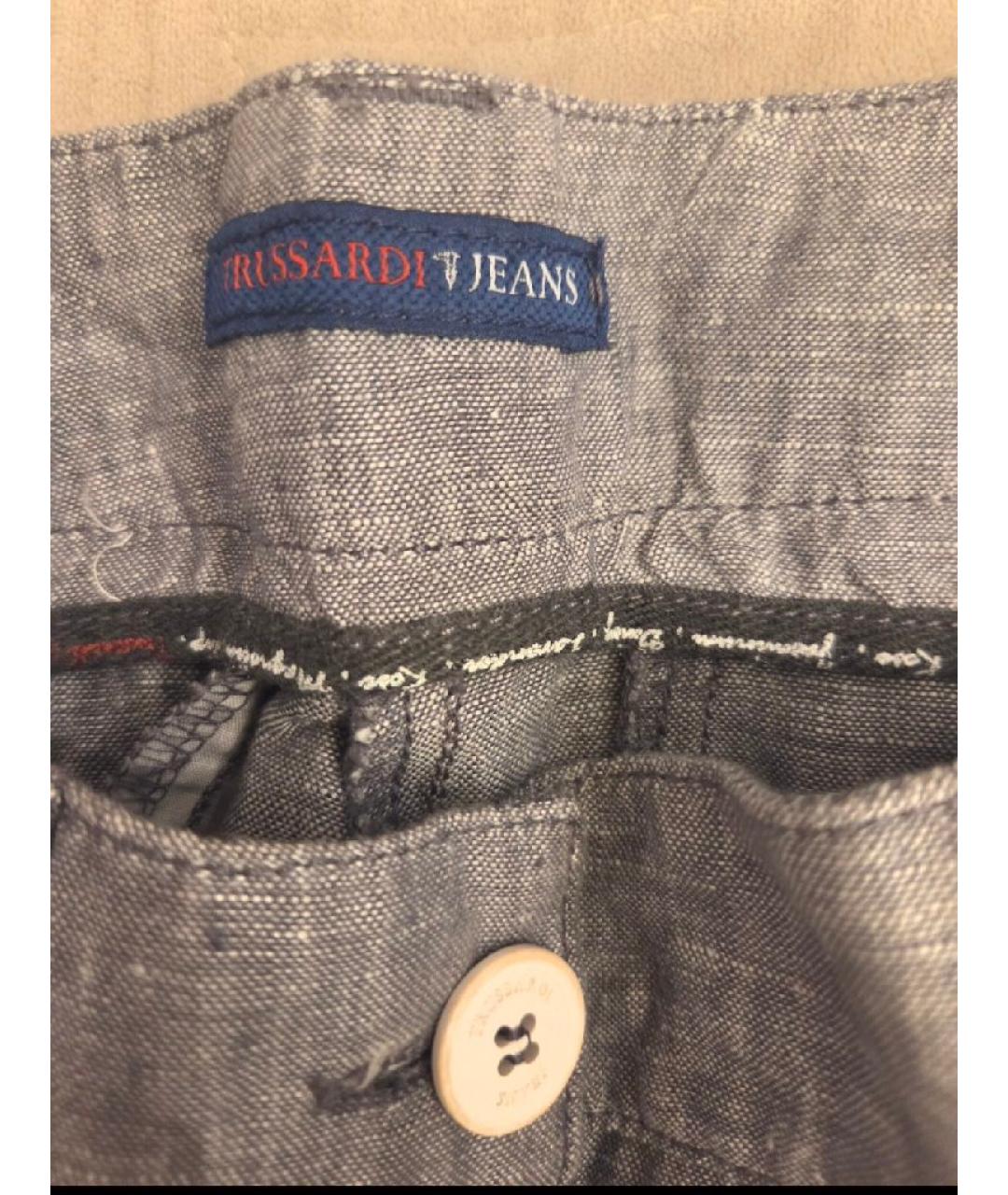 TRUSSARDI JEANS Серые льняные бриджи, фото 2