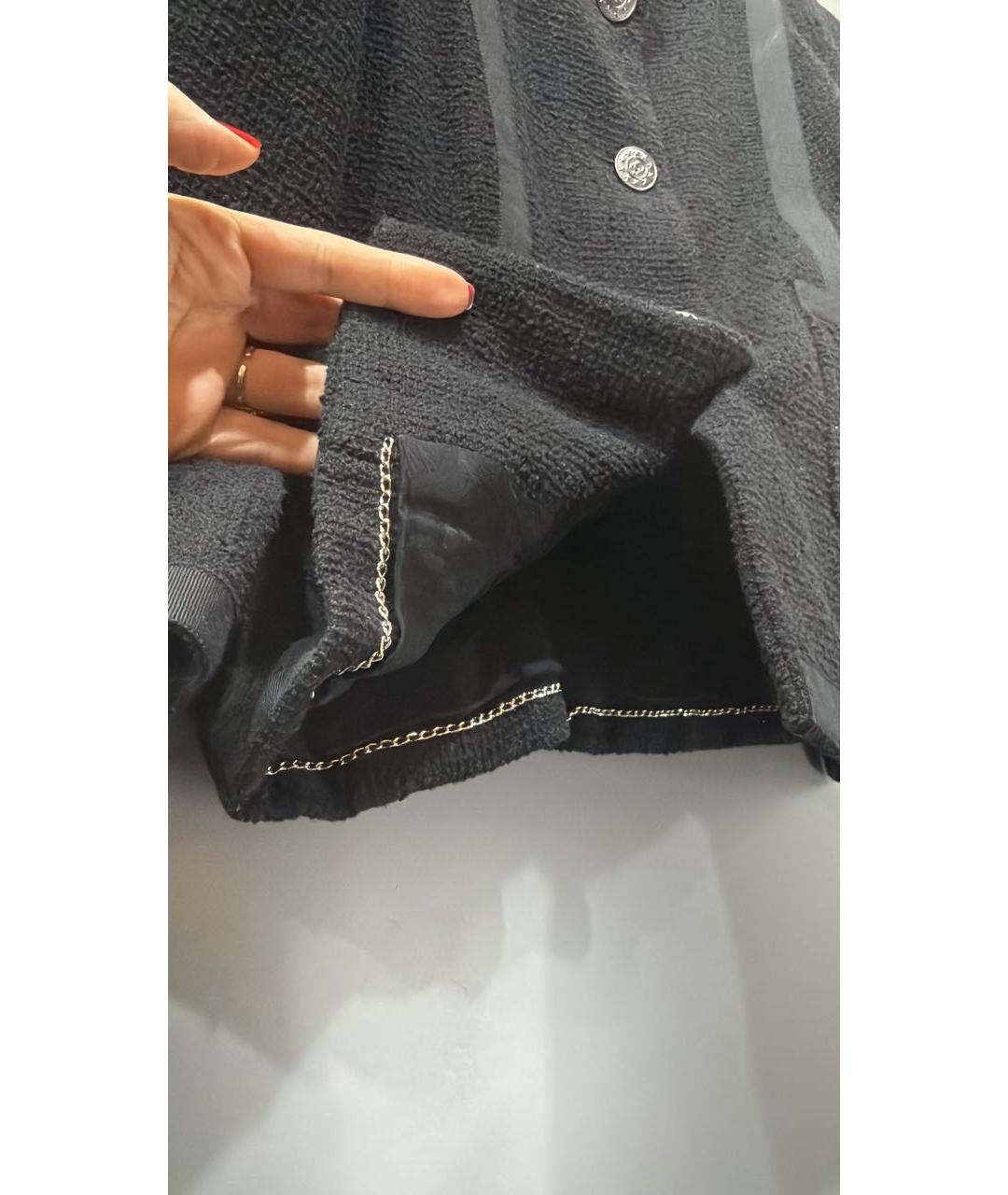 CHANEL Черный хлопковый жакет/пиджак, фото 3