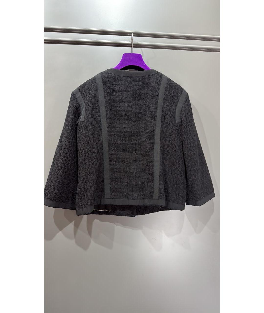 CHANEL Черный хлопковый жакет/пиджак, фото 2