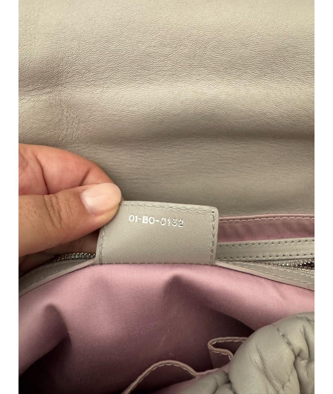 CHRISTIAN DIOR Серая кожаная сумка через плечо, фото 6