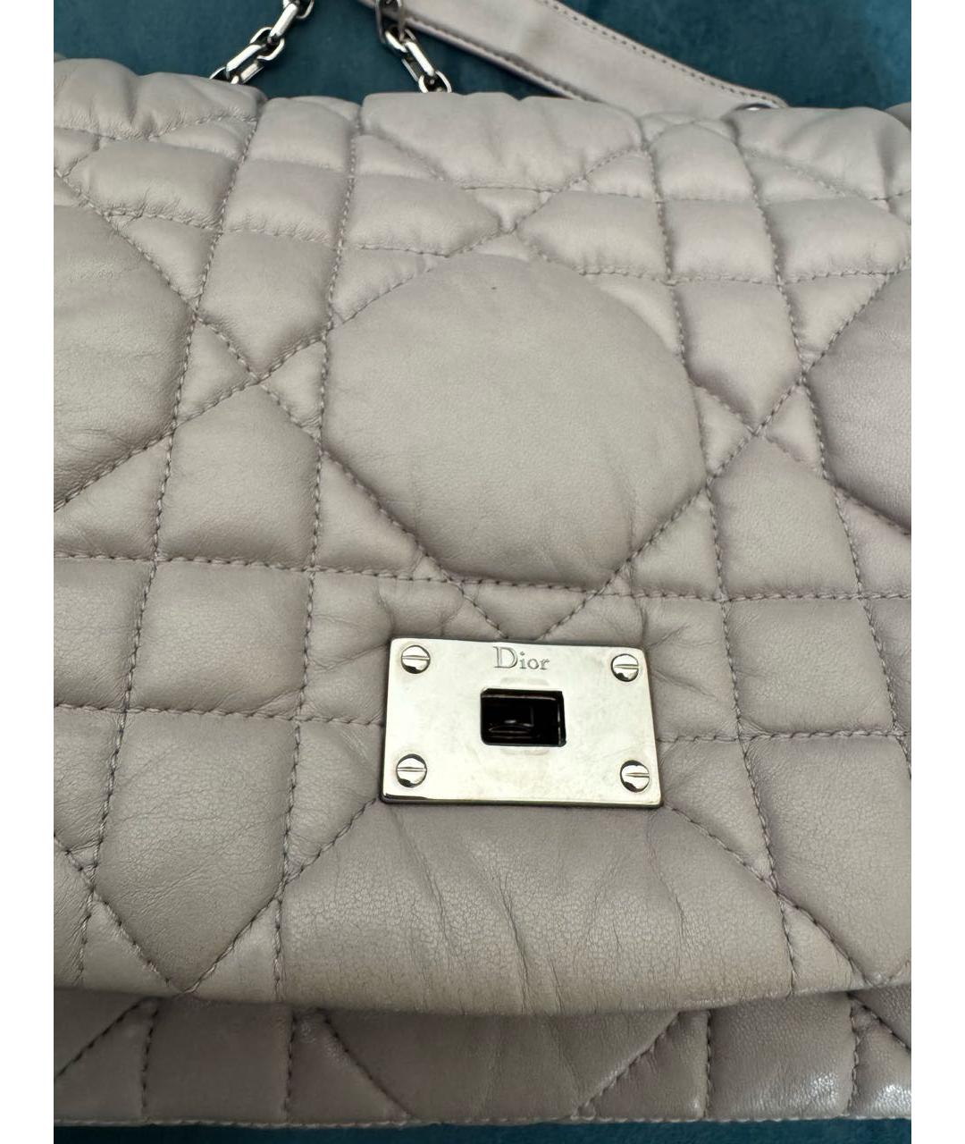 CHRISTIAN DIOR Серая кожаная сумка через плечо, фото 7