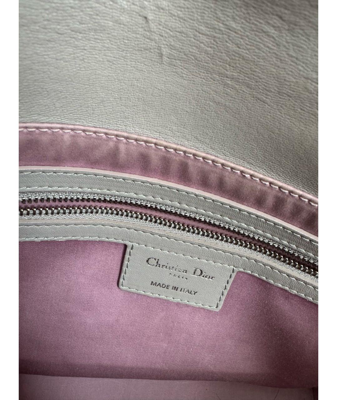 CHRISTIAN DIOR Серая кожаная сумка через плечо, фото 4