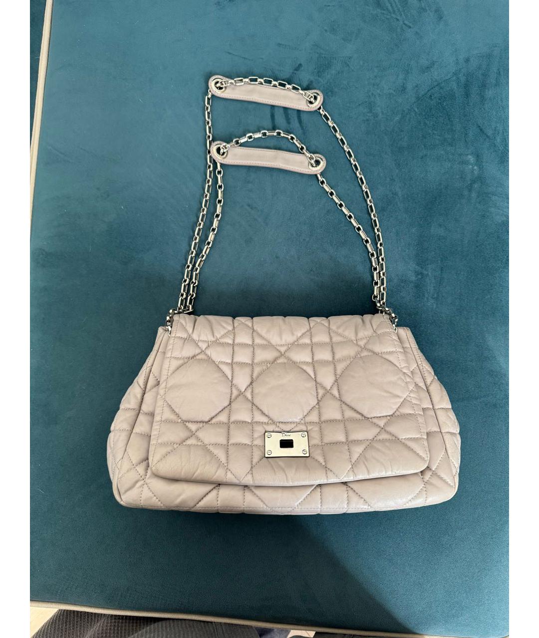 CHRISTIAN DIOR Серая кожаная сумка через плечо, фото 8