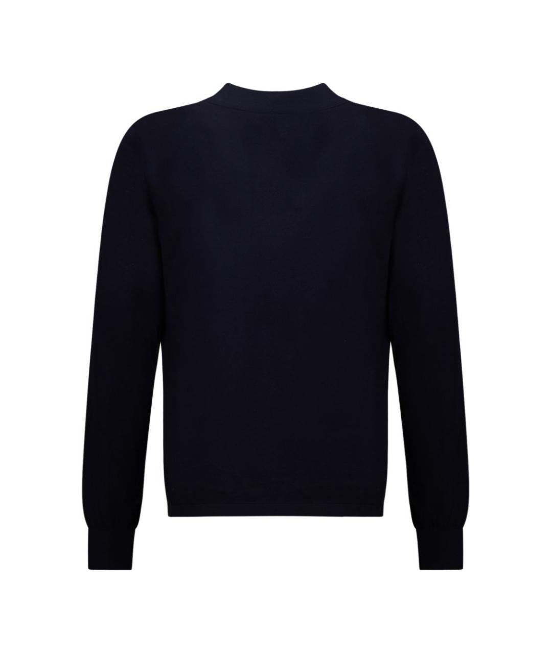 MC2 SAINT BARTH Темно-синее хлопковое поло с длинным рукавом, фото 2