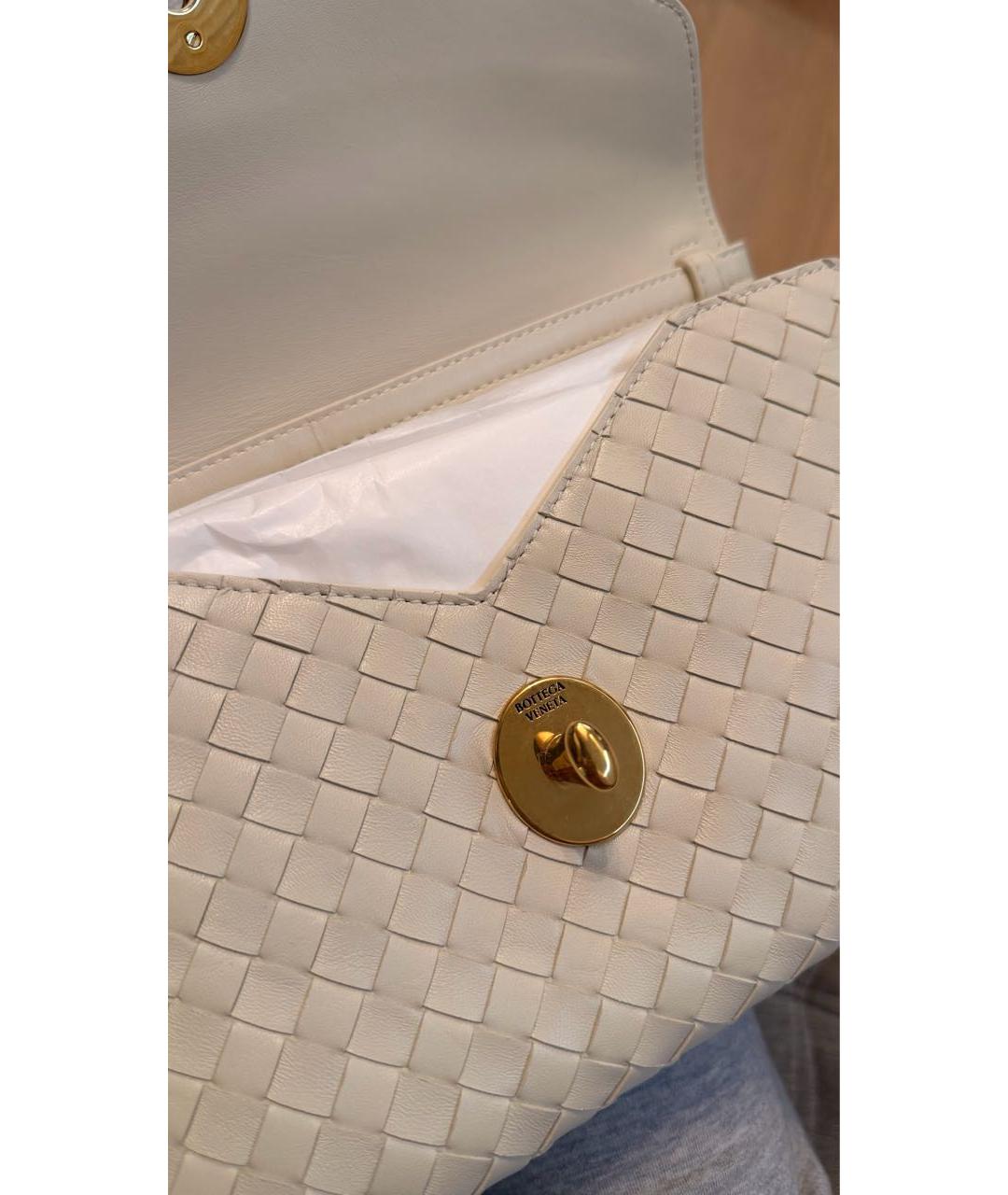 BOTTEGA VENETA Бежевая кожаная сумка через плечо, фото 6