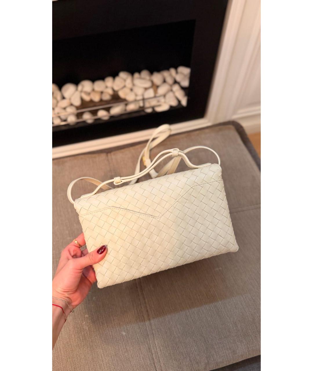 BOTTEGA VENETA Бежевая кожаная сумка через плечо, фото 5