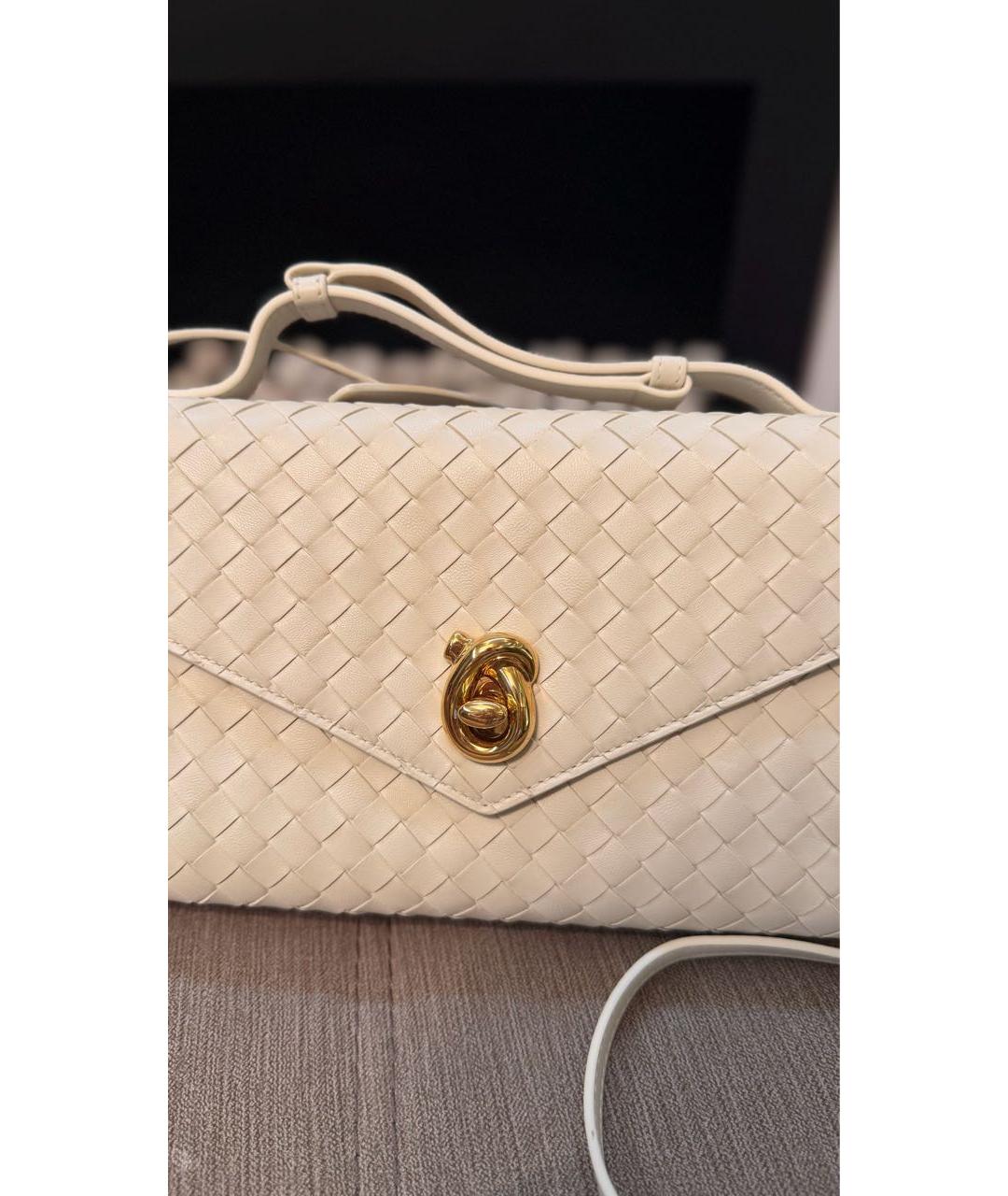 BOTTEGA VENETA Бежевая кожаная сумка через плечо, фото 4