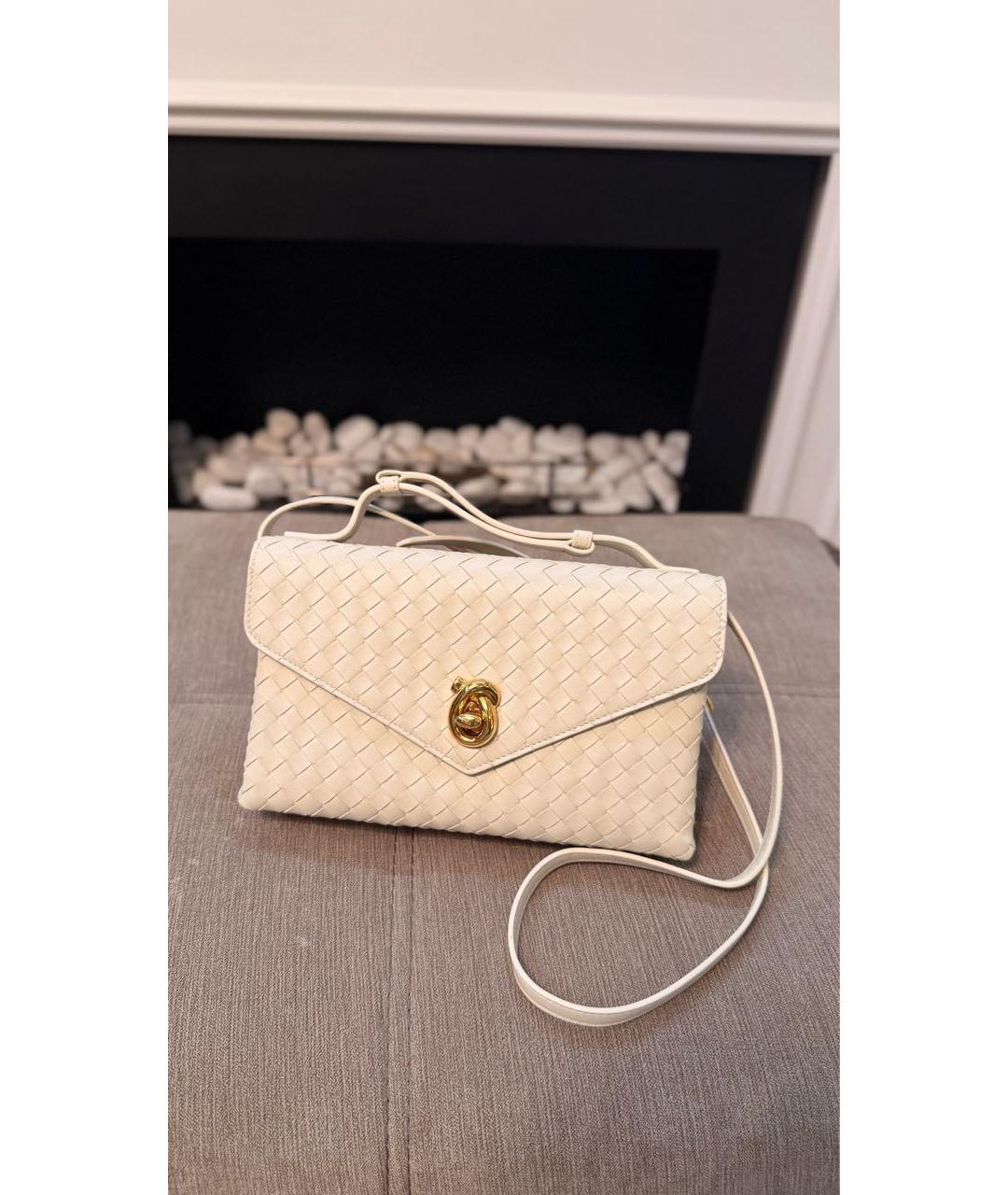 BOTTEGA VENETA Бежевая кожаная сумка через плечо, фото 2