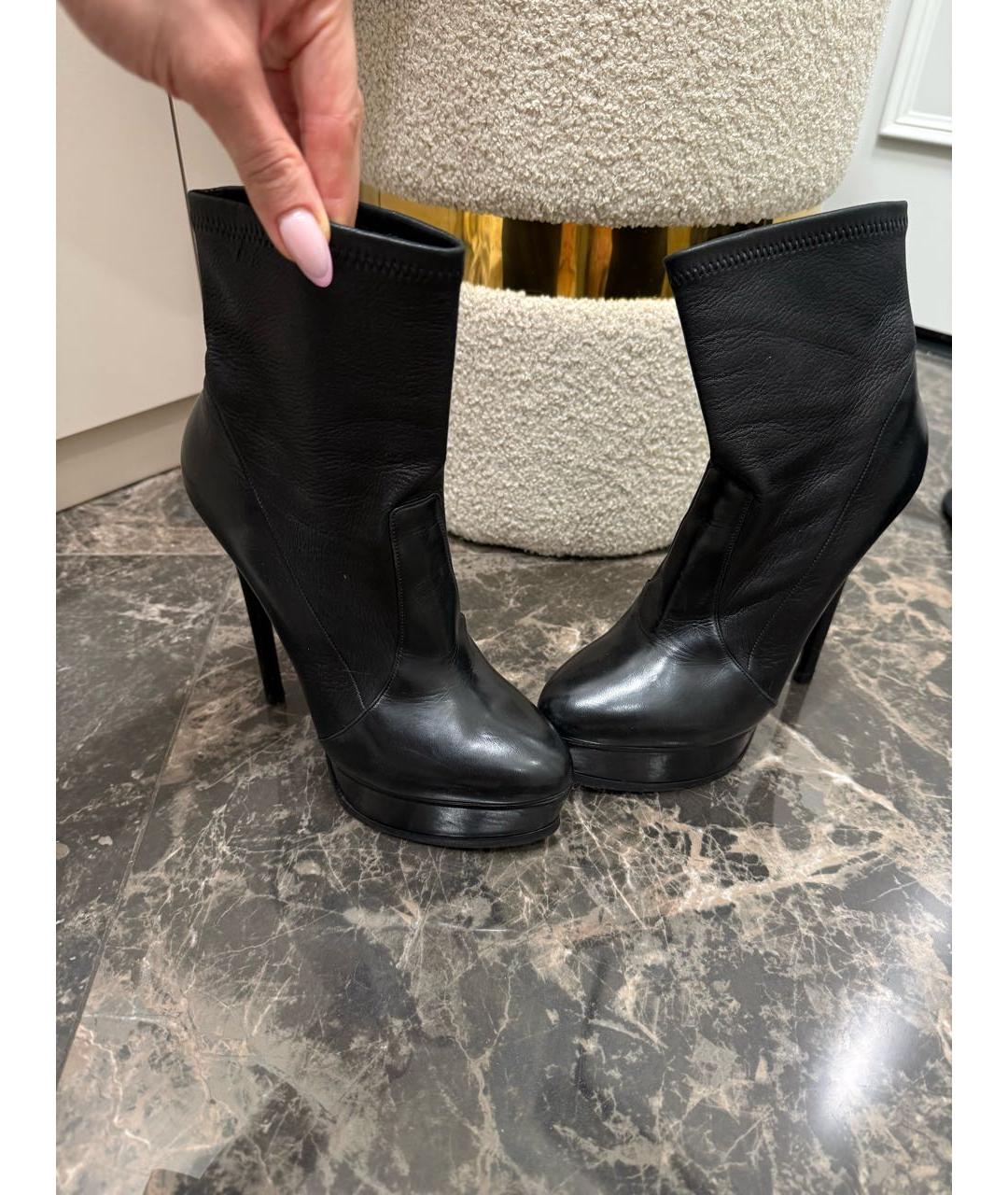 CASADEI Черные кожаные ботильоны, фото 5