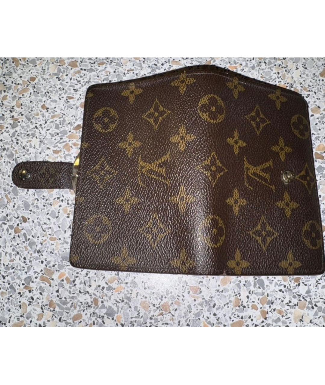 LOUIS VUITTON Коричневый кожаный кошелек, фото 3