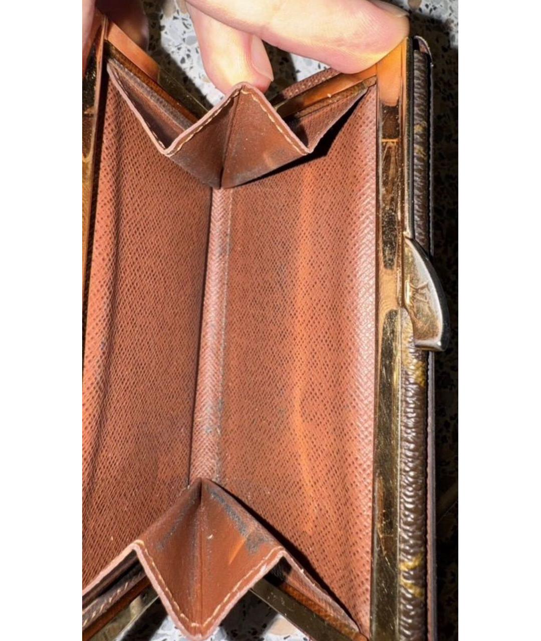 LOUIS VUITTON Коричневый кожаный кошелек, фото 7