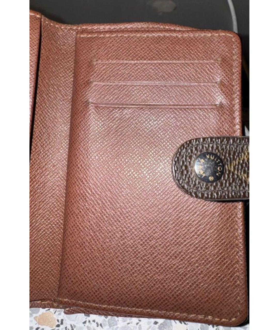 LOUIS VUITTON Коричневый кожаный кошелек, фото 6