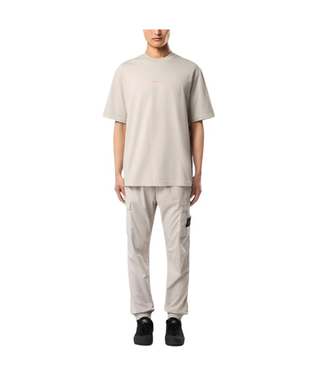 STONE ISLAND Серая футболка, фото 3