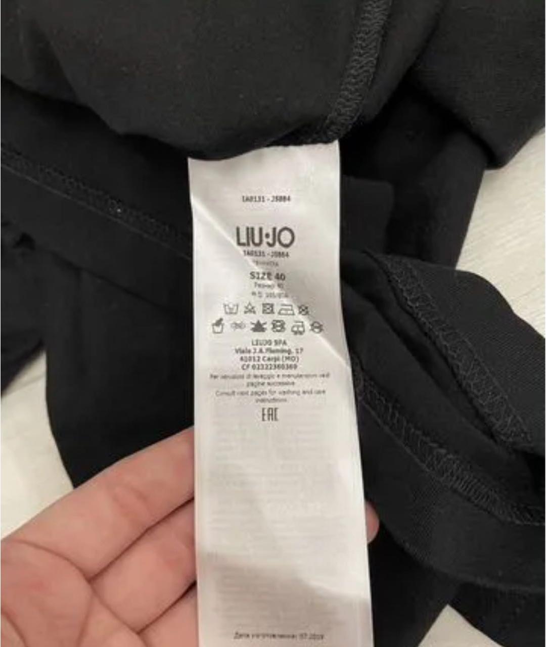 LIU JO Черная хлопковая футболка, фото 6