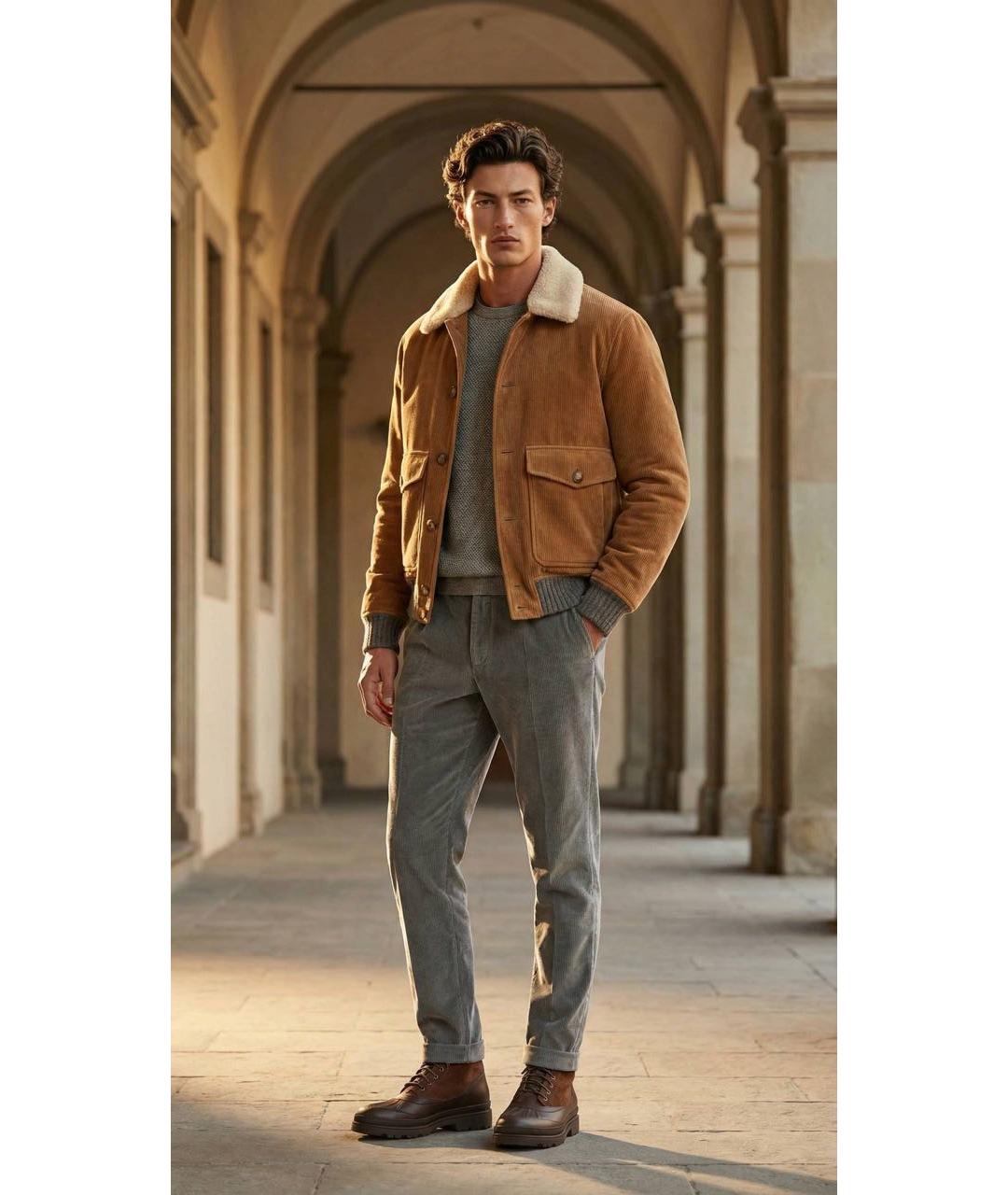BRUNELLO CUCINELLI Коричневая дубленка/шуба, фото 7