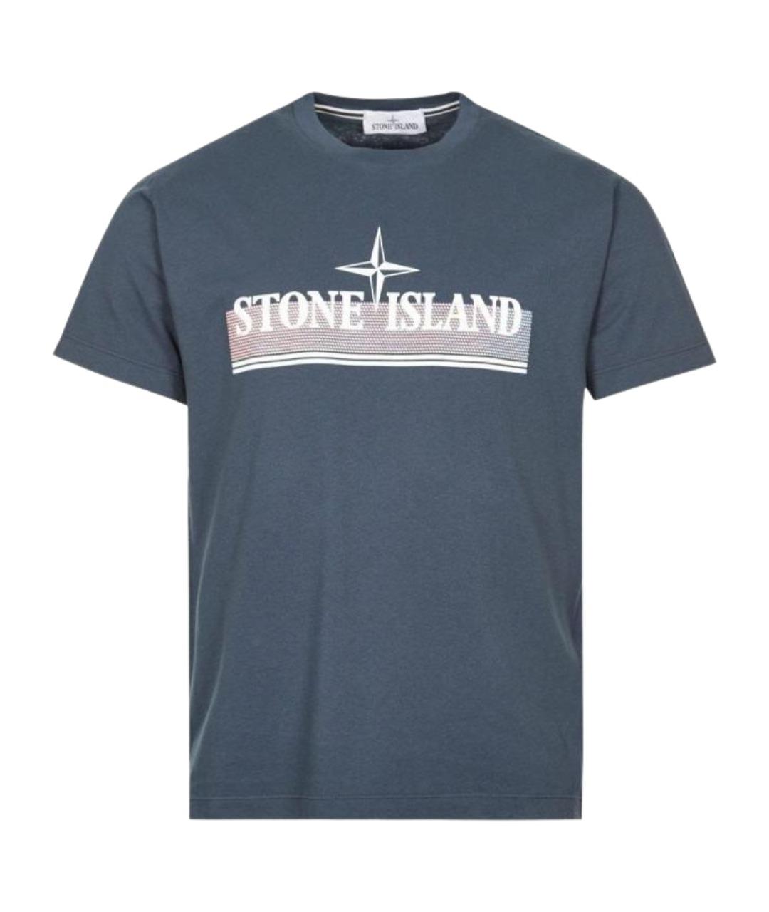 STONE ISLAND Темно-синяя футболка, фото 1
