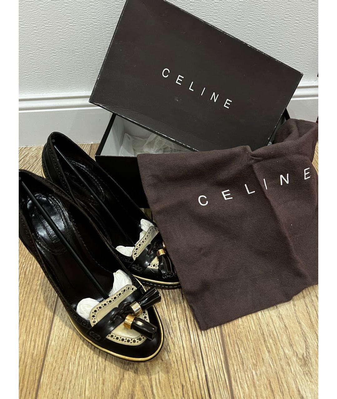 CELINE Коричневые кожаные туфли, фото 6
