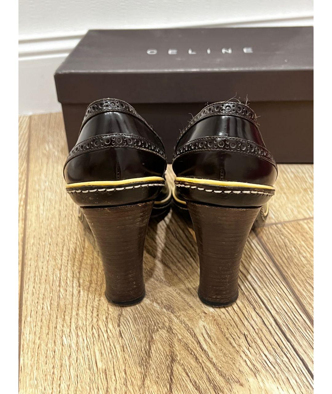 CELINE Коричневые кожаные туфли, фото 4