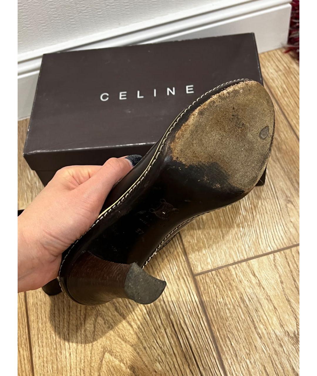 CELINE Коричневые кожаные туфли, фото 5
