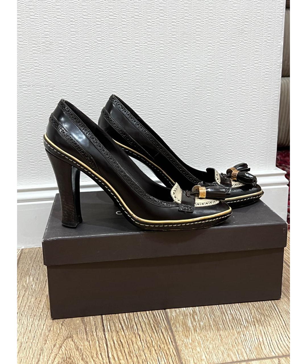 CELINE Коричневые кожаные туфли, фото 2