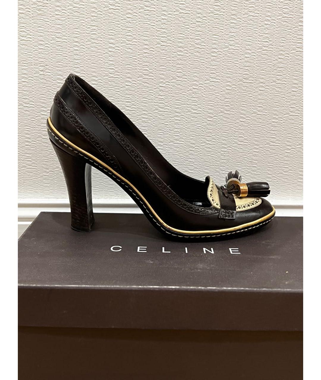 CELINE Коричневые кожаные туфли, фото 8