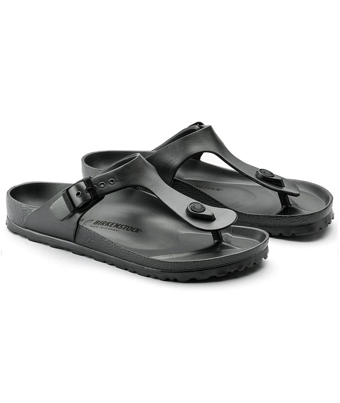 BIRKENSTOCK Антрацитовые шлепанцы, фото 4