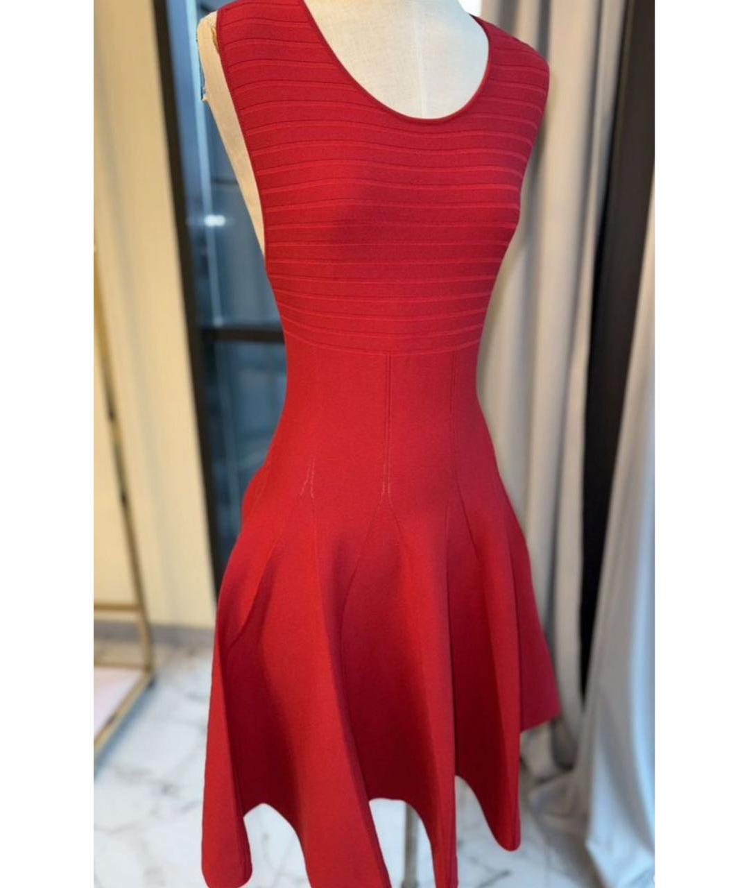 SAINT LAURENT Красное полиэстеровое коктейльное платье, фото 7
