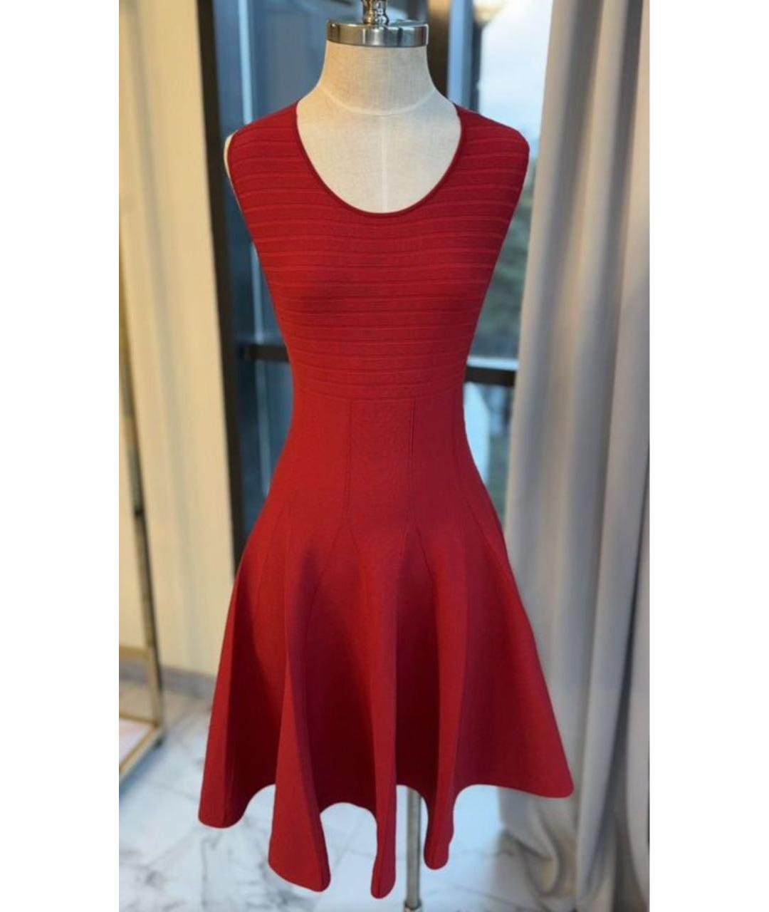 SAINT LAURENT Красное полиэстеровое коктейльное платье, фото 8