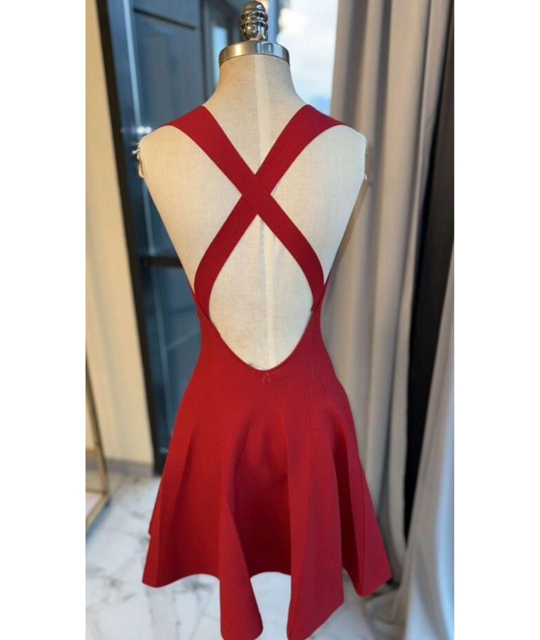 SAINT LAURENT Красное полиэстеровое коктейльное платье, фото 2