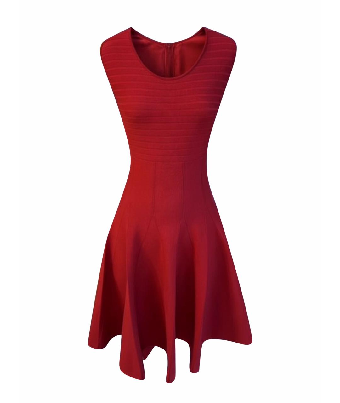 SAINT LAURENT Красное полиэстеровое коктейльное платье, фото 1