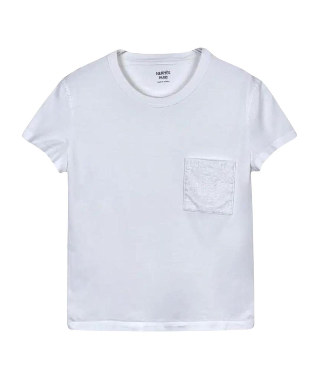 HERMES Белая хлопковая футболка, фото 1