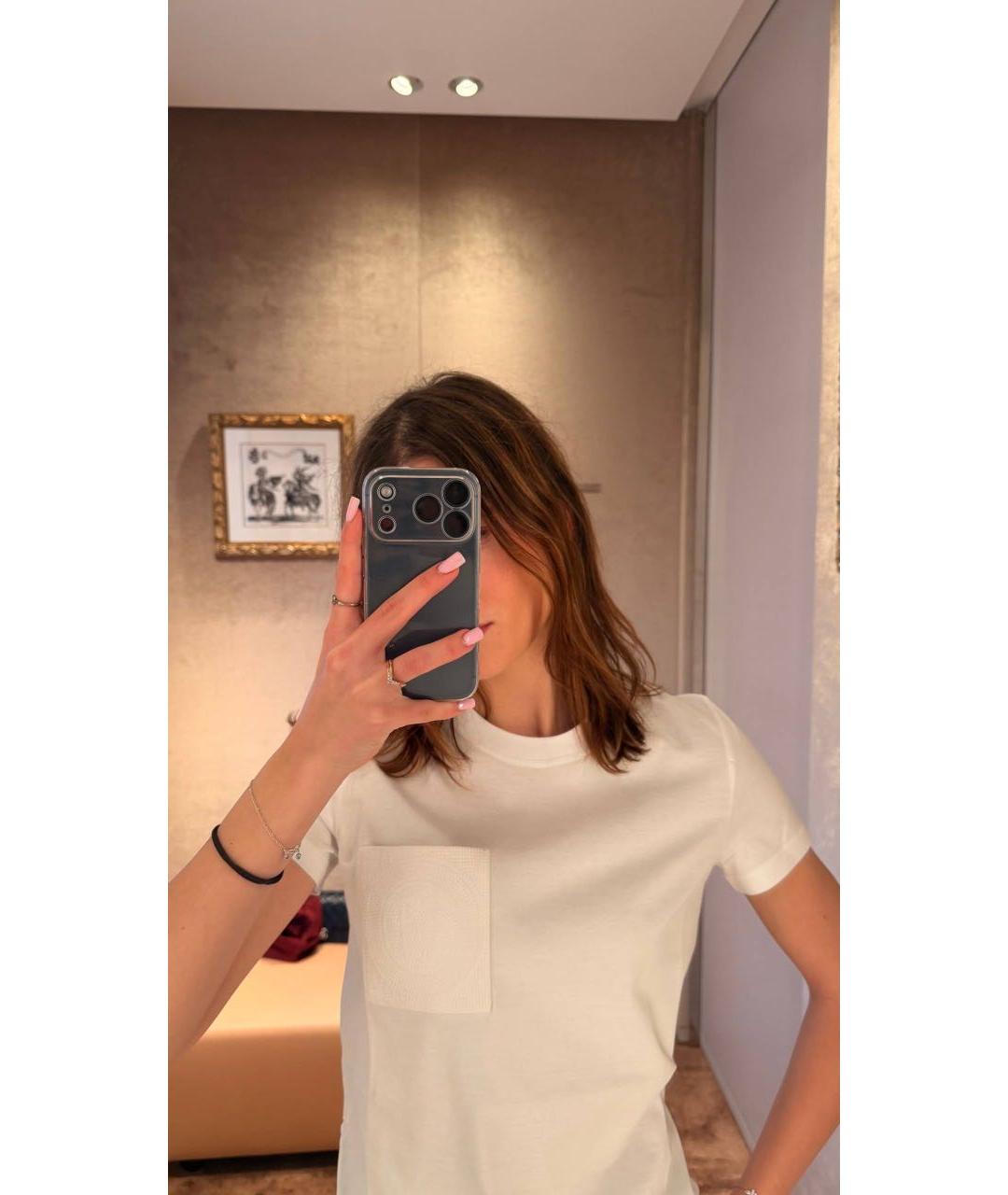 HERMES Белая хлопковая футболка, фото 3